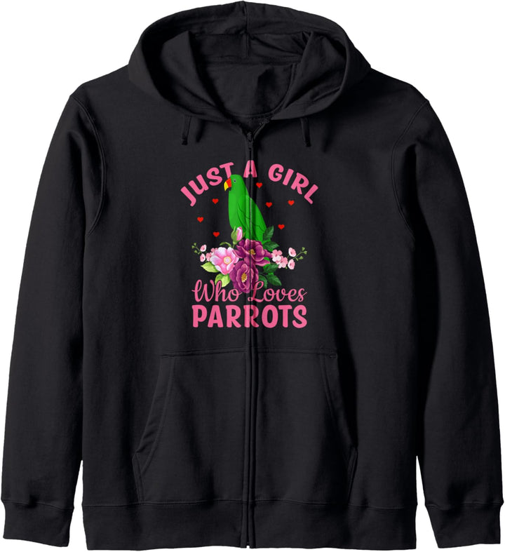 Just A Girl Who Loves Parrots Bird Lady Birding Kapuzenjacke