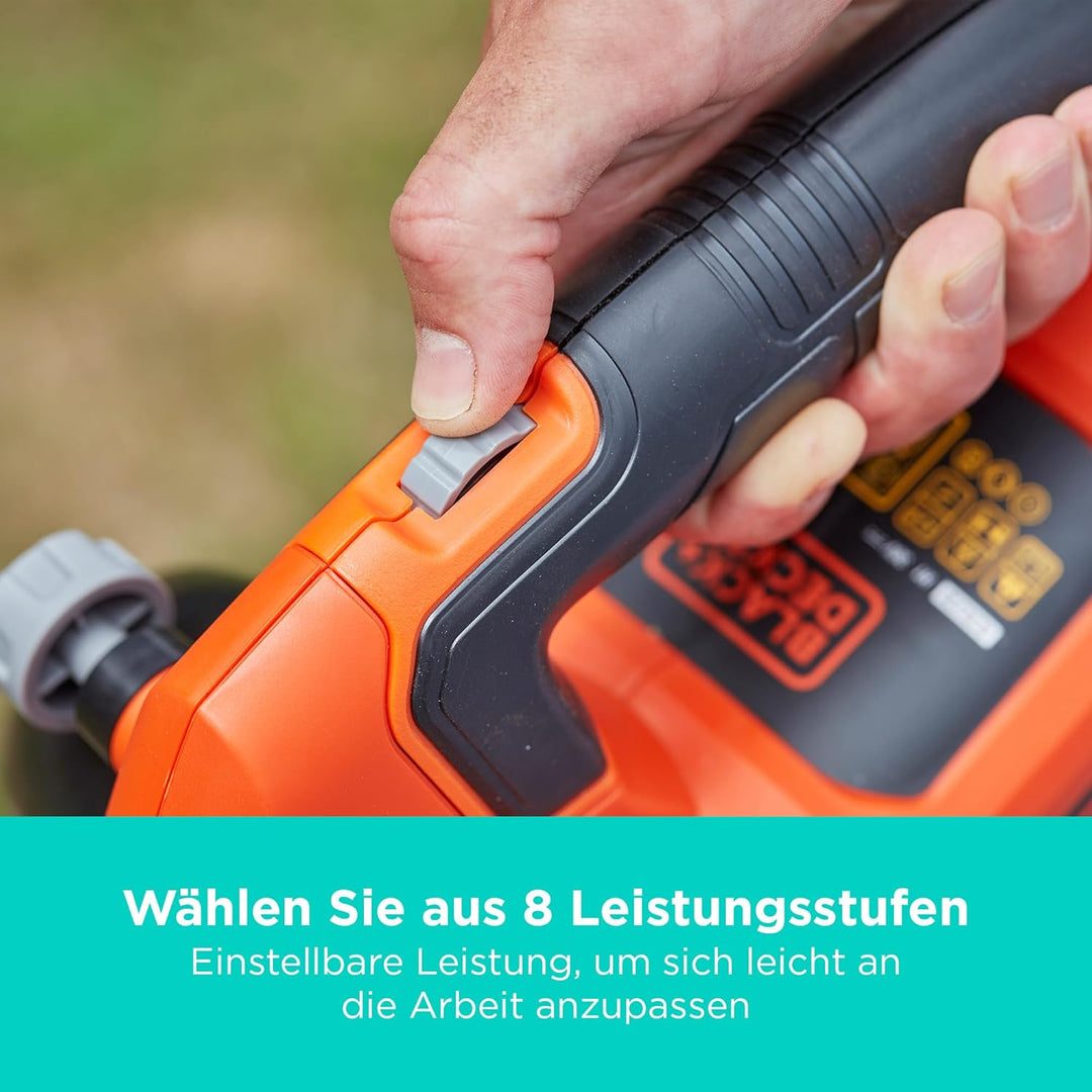 Black+Decker Akku-Laubsauger / Laubbläser mit Häcksler BCBLV3625L1 (45l Fangsack, bürstenloser Motor