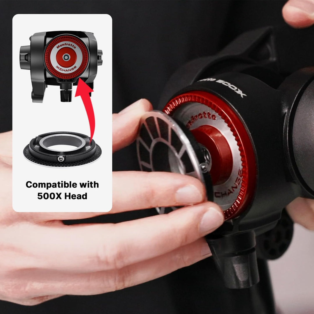 Manfrotto 60 Mm Flachbasis‑Adapter, Kompatibel mit MVH500XAH Videokopf, Anti‑Verdrehsicherung für St