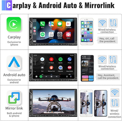 Autoradio DAB 2 Din Android 11 Wireless Carplay Android Auto Mirror Link 7 Zoll Touchscreen Car Radi