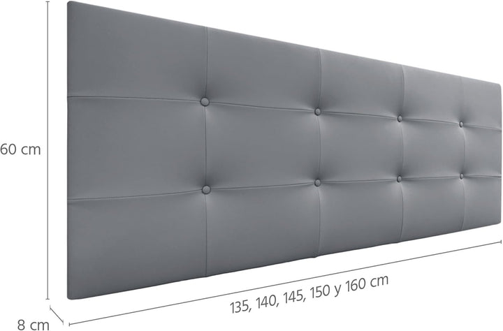 DHOME Kopfteil, gepolstertes Bett Kopfteil 8cm dick. Gepolstertes Kopfteil ACUALINE Stoff und Kunstl