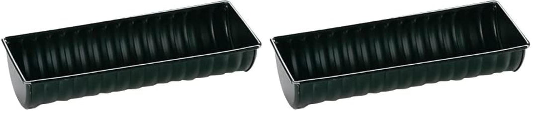 IBILI 822530 Kuchenform Moka halbrund, Stahl, schwarz, 30 x 5.5 x 12 cm (Packung mit 2) Schwarz 30 x