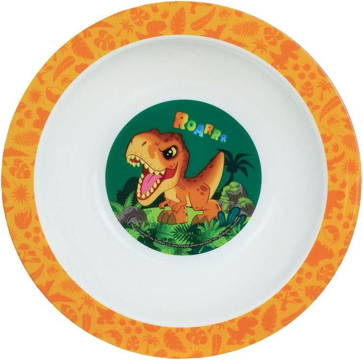Fun House 0066 Jurassic World Dinosaurier-Mahlzeitenset für Kinder mit 22 cm flacher Teller, 16 cm t