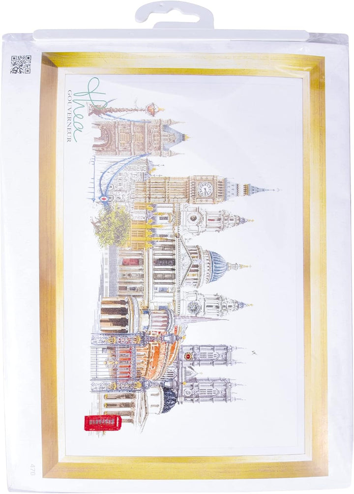 Thea Gouverneur - Kreuzstich-Set - London - Leinen - 36 Count - Für Erwachsene - 470, London