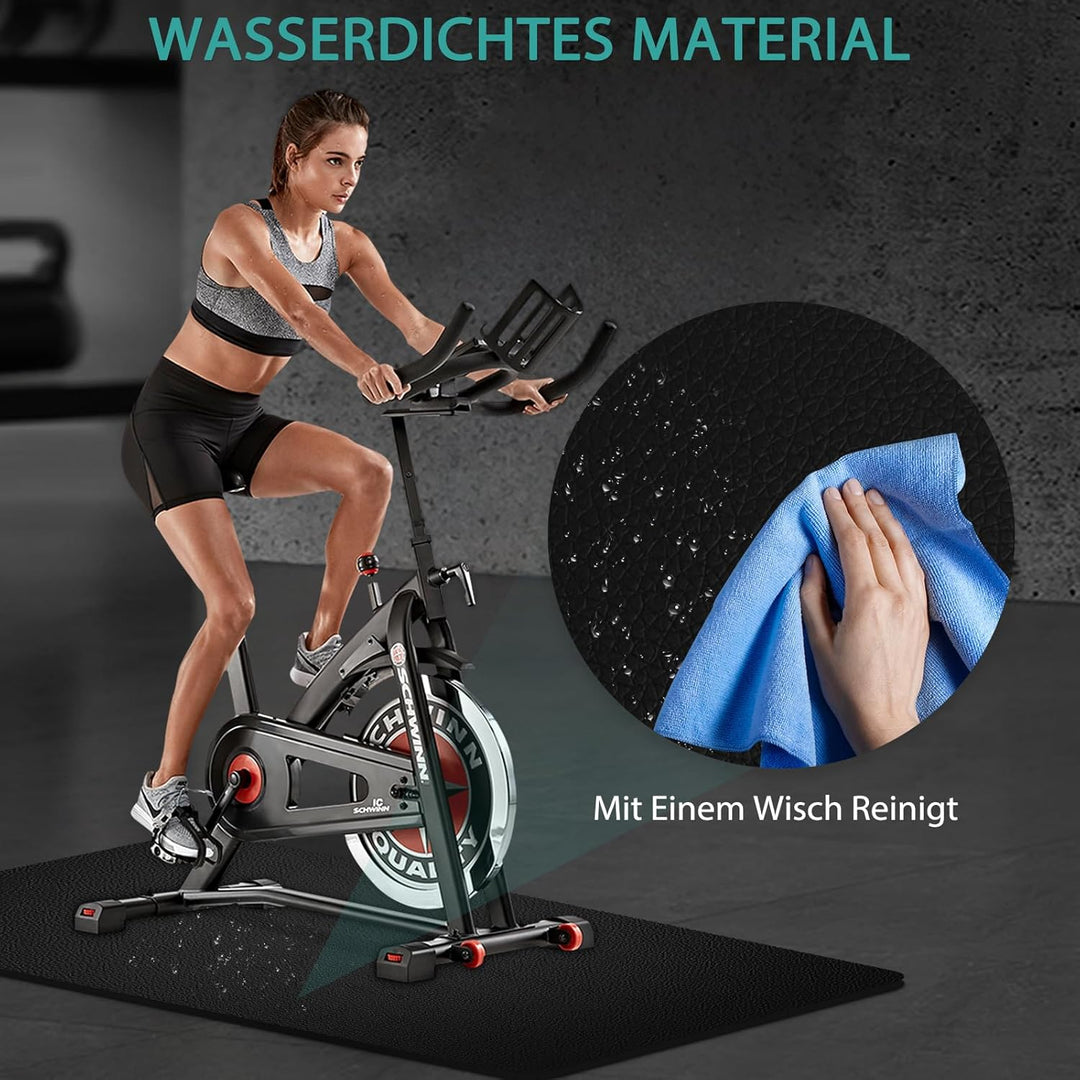 Stossfeste Bodenschutzmatte für Laufbänder, 6 mm Dicke rutschfeste Unterlage für Fitnessgeräte, PVC-