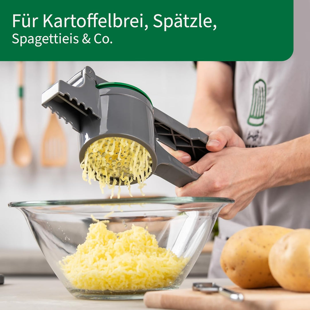 FACKELMANN Chefkoch Spätzlepresse für Kartoffeln, Spätzle, Spaghettieis & Co – Presse mit 3 Lochsche