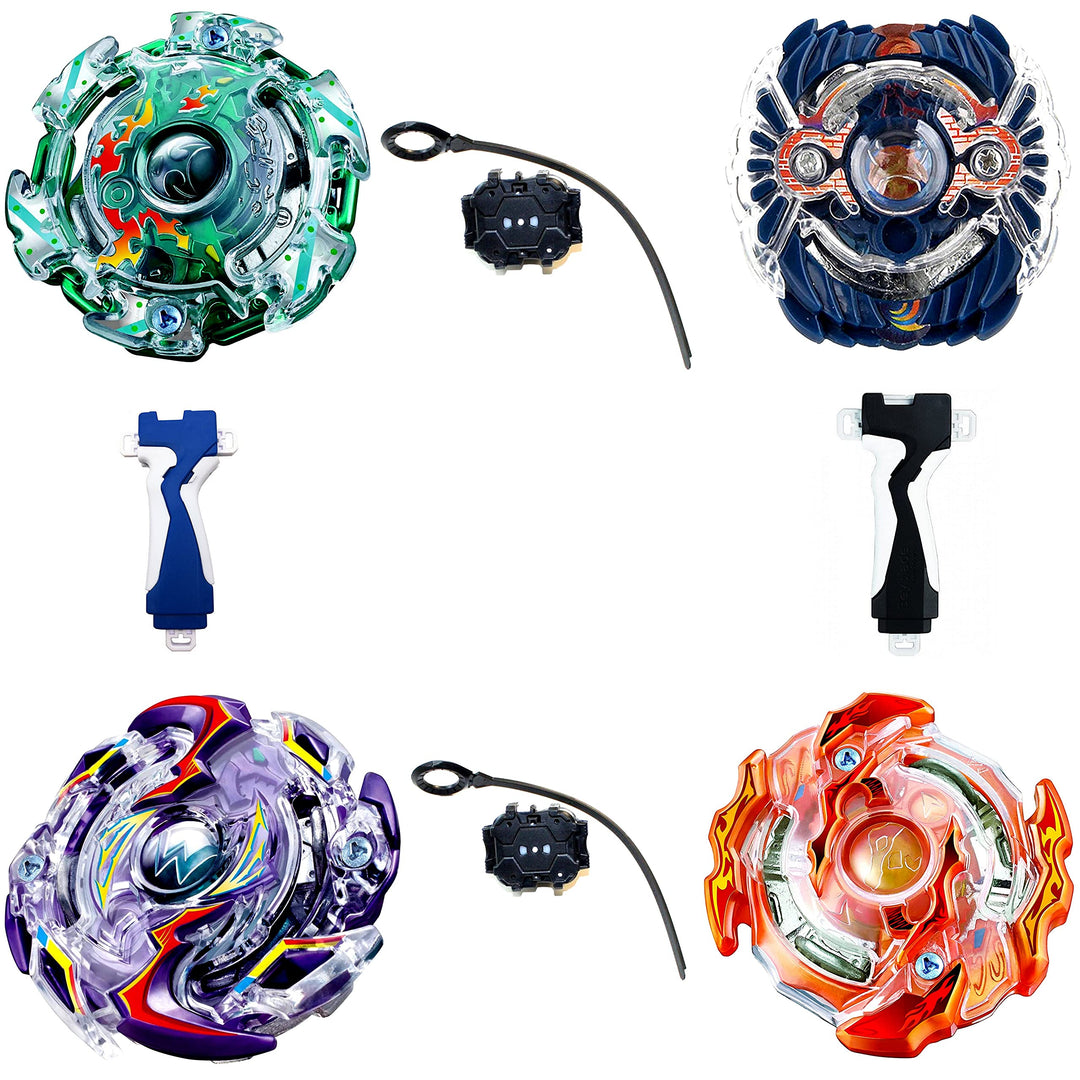 Topgyro 4er Set B-36 / B-37 / B-41 / B-44 / + 2X Launcher + 2X Grip Kreisel für Burst Evolution Rise