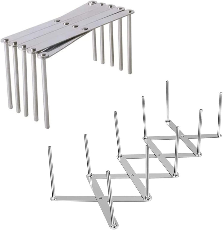 Hjumarayan 2 Stück Verstellbarer Edelstahl Topfdeckelhalter, Spareribs-Halter, Grill Rippchenhalter,