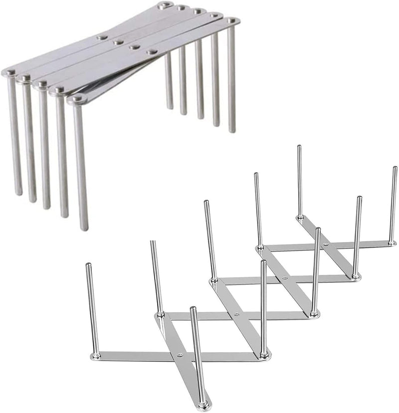 Hjumarayan 2 Stück Verstellbarer Edelstahl Topfdeckelhalter, Spareribs-Halter, Grill Rippchenhalter,