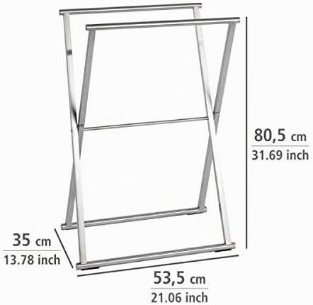 WENKO Handtuchständer Lava Edelstahl - Kleiderständer, klappbar, Edelstahl rostfrei, 53.5 x 80.5 x 3