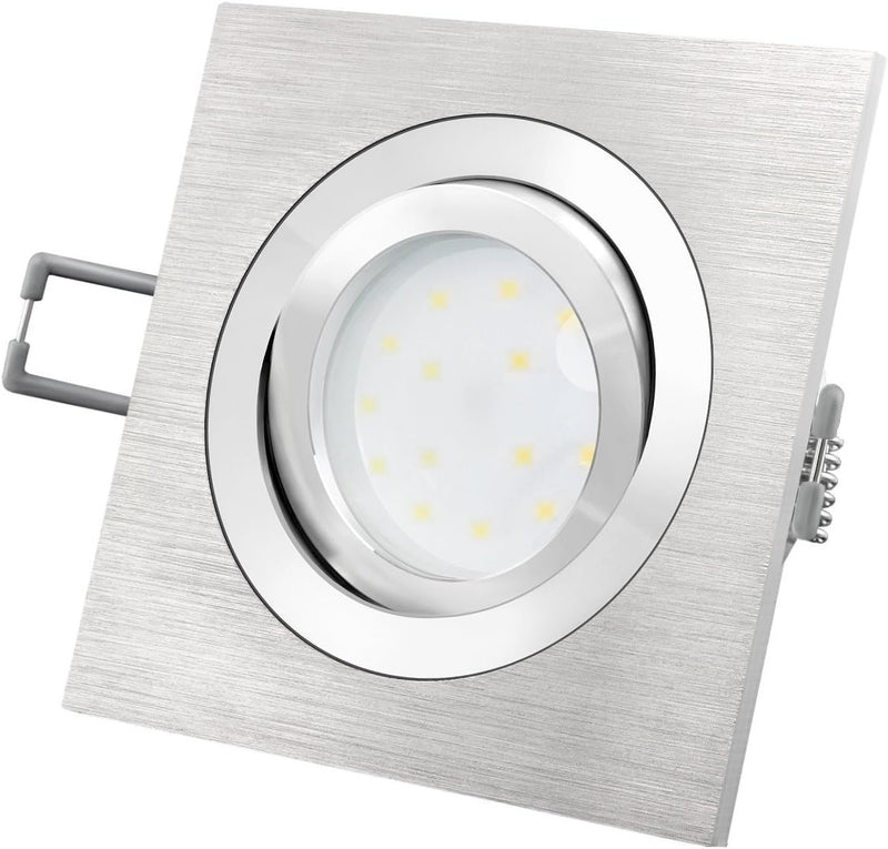 SSC-LUXon 6 Stück flache QF-2 Alu LED Einbauleuchte schwenkbar inkl. LED-Modul 230V, 5W SMD, neutral