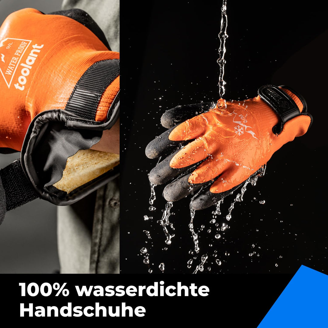 100% Waaserdichte Arbeitshandschuhe für Herren und Damen, 3 Paare, Arbeitshandschuhe Winter für kalt