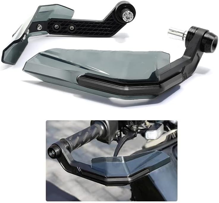 VOBOR Motorrad-Handschützer, hochfester, schlagfester Lenker-Windabweiser für Motorräder(Schwarz), S