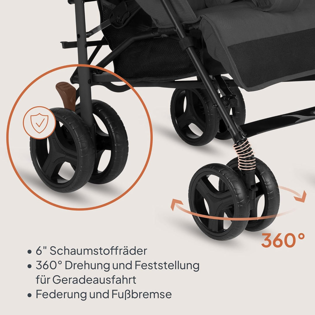Lionelo Irma Buggy Kinderwagen ab 6 Monate, leicht 7 kg, Liegeposition, faltbar mit Einhand-Faltsyst