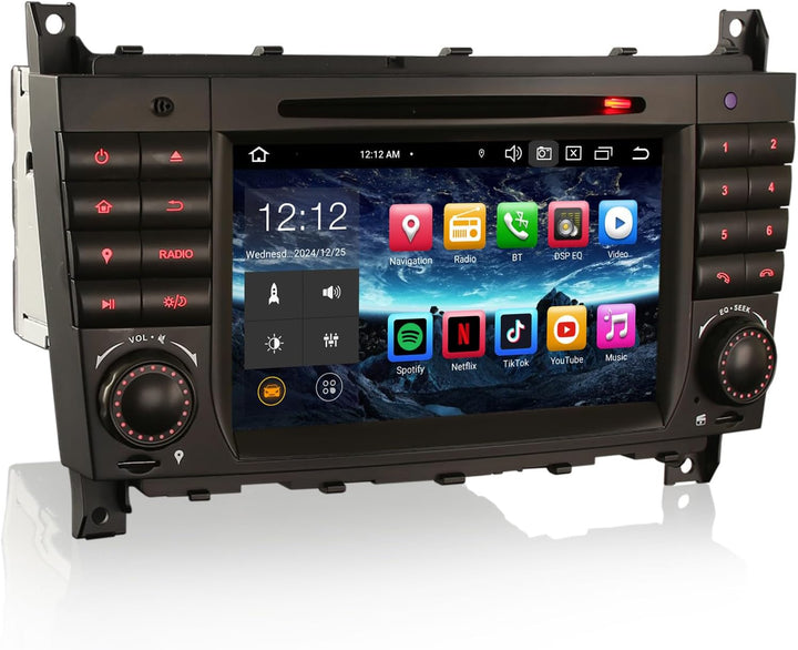 Erisin 7 Zoll 8-Kern 4GB+64GB Android 12 Autoradio mit GPS Navi für Mercedes Benz W203 W209 C/CLC/CL