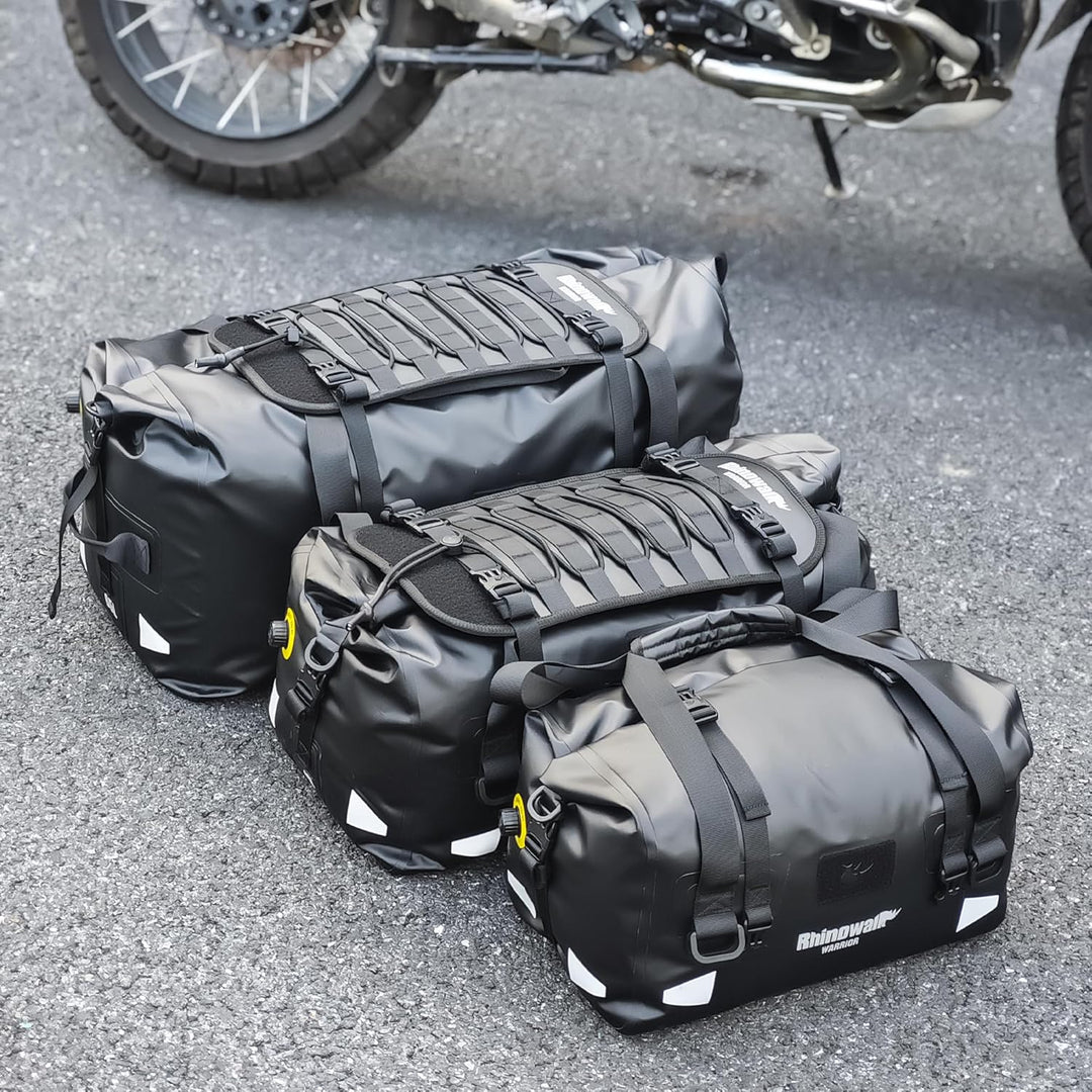 Rhinowalk Motorrad Hecktasche 20L – 100% wasserdichte Satteltasche mit Rolltop-Magnetverschluss, als