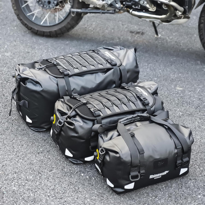 Rhinowalk Motorrad Hecktasche 40L – wasserdichte Gepäcktasche mit Erweiterungs-Panel, MOLLE-System &