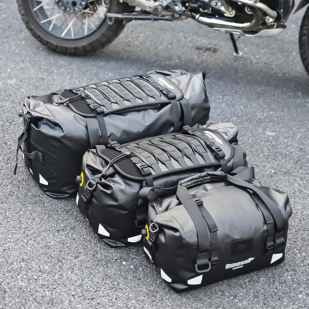 Rhinowalk Motorrad Hecktasche 40L – wasserdichte Gepäcktasche mit Erweiterungs-Panel, MOLLE-System &amp;