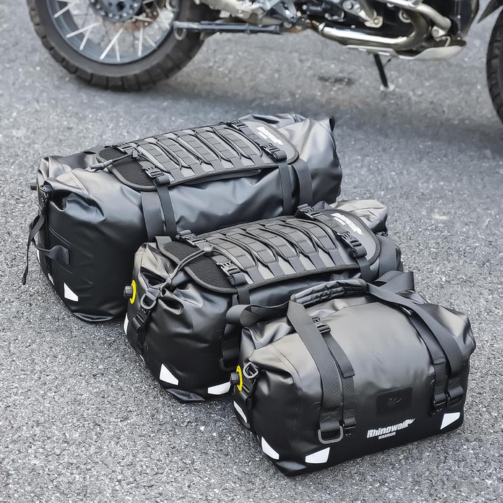 Rhinowalk Motorrad Hecktasche 40L – wasserdichte Gepäcktasche mit Erweiterungs-Panel, MOLLE-System &amp;