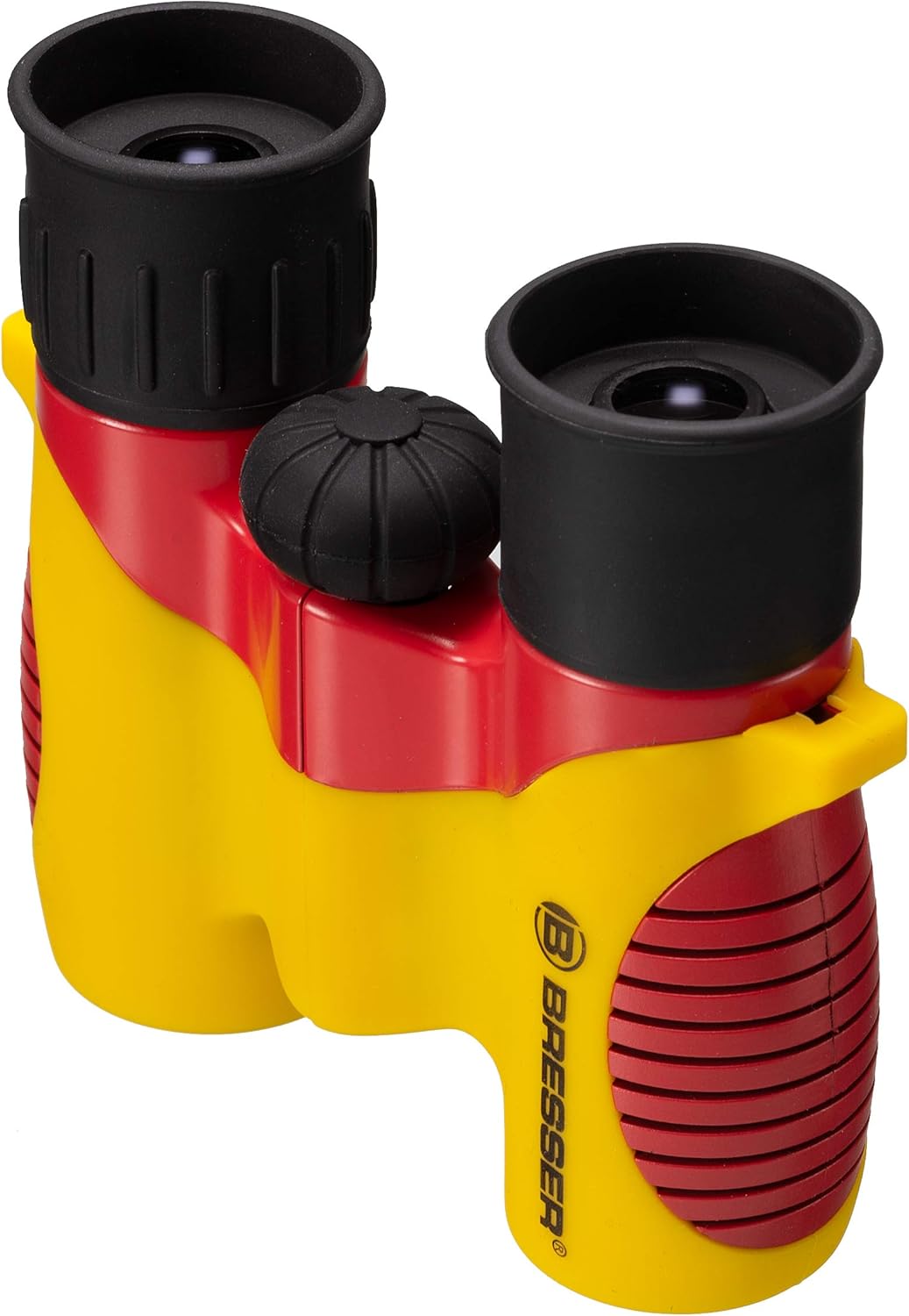 Bresser Junior Kinderfernglas 6x21 Schwarz-Rot-Gold mit gummierter Oberfläche, Dioptrienausgleich, M