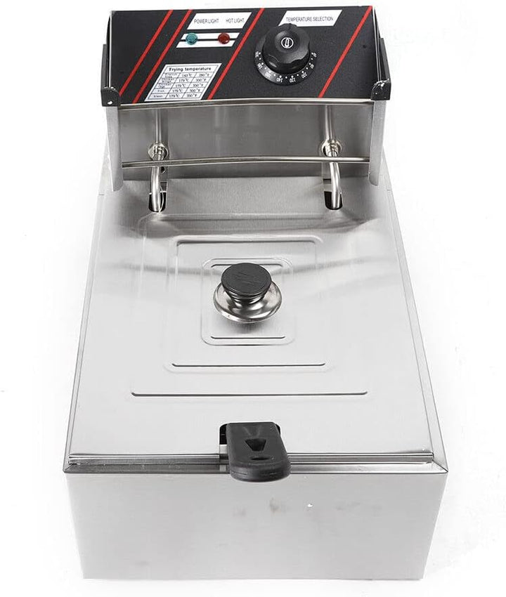 Elektrische Fritteuse, 5,5 l, Thermostat, Edelstahl, Deep Fry, elektrische Fritteuse, mit Korb