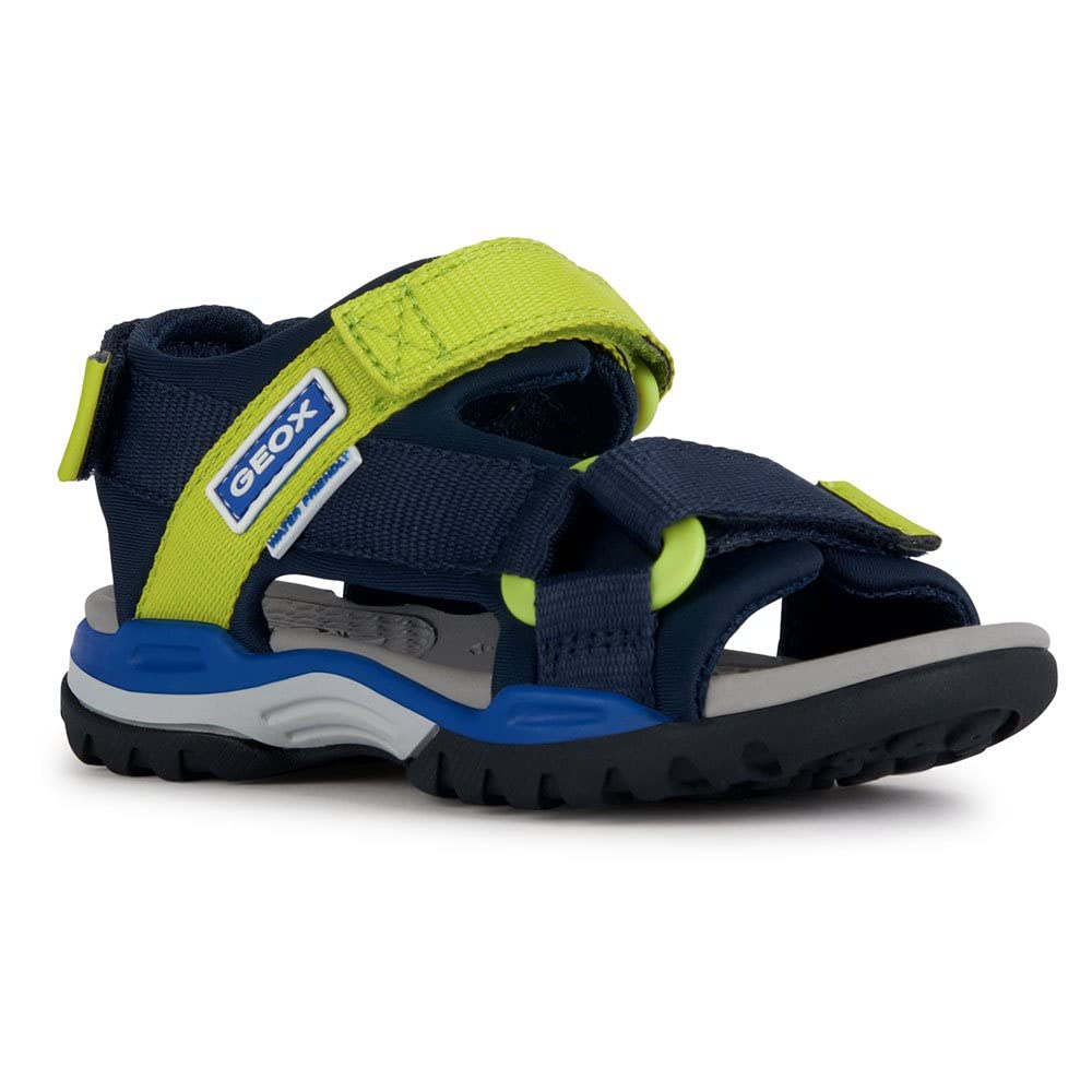 Geox Jungen J Borealis Boy Sandal, Navy Lime