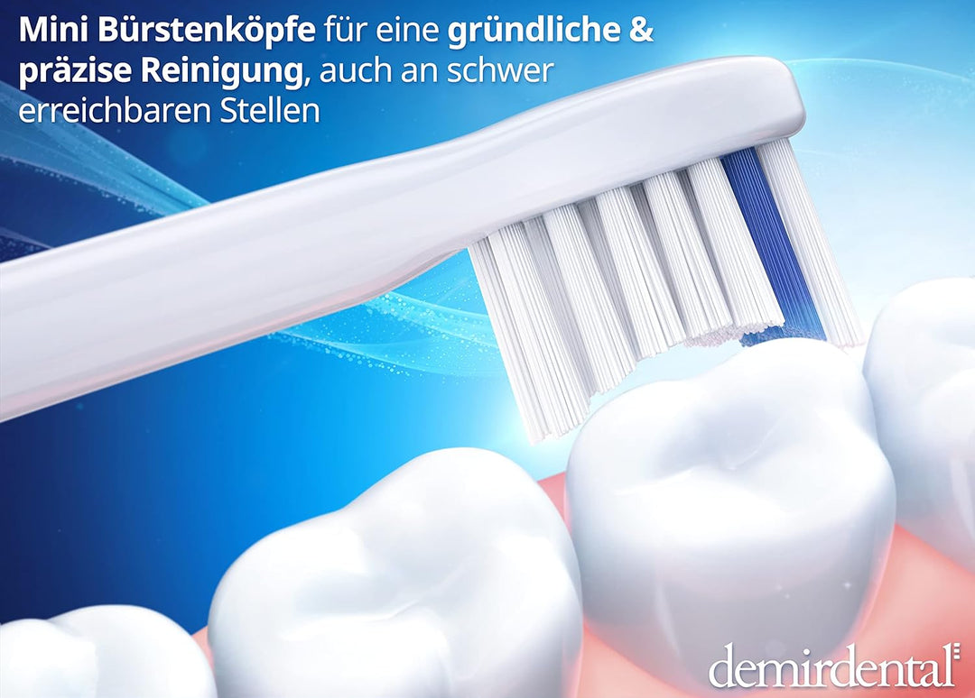 8er demirdental Ersatzbürsten passend für Philips Sonicare, Mini Aktivkohle Aufsätze & Aufsteckbürst