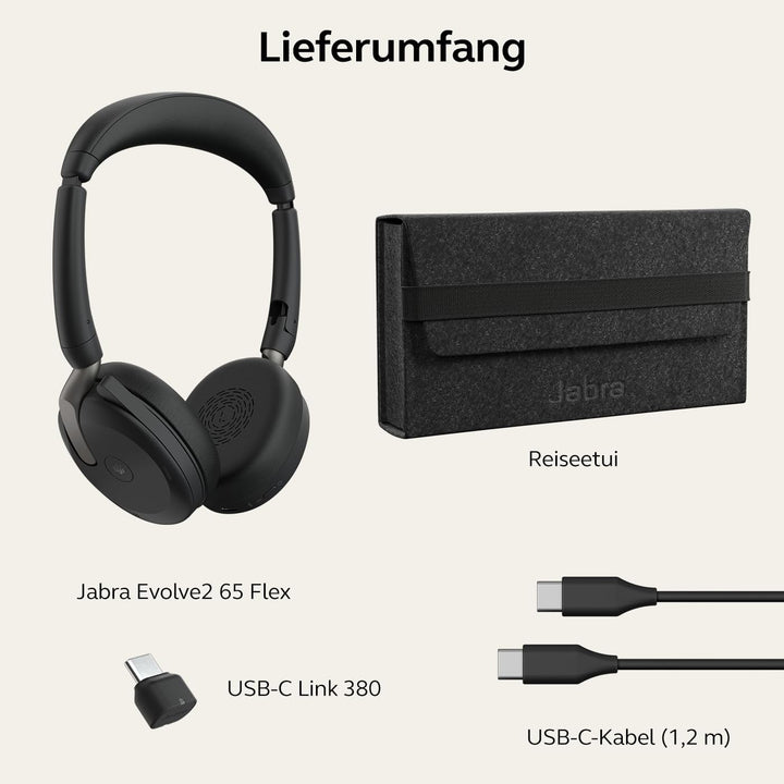 ‎Jabra Evolve2 65 MS Flex Stereo USB-C USB-C MS Teams ohne Wireless Charging Pad
