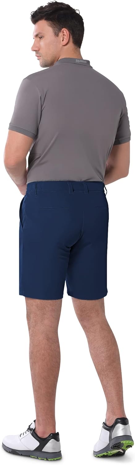 33,000ft Herren Golf Shorts Stretch Bermuda Shorts UPF 50+ Leichte Kurze Golfhose Chino Shorts Summe