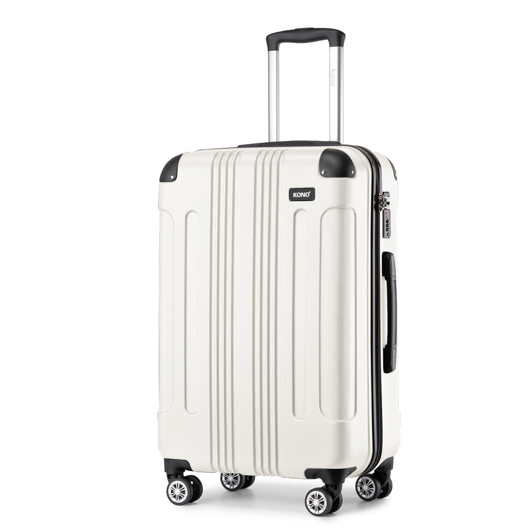 KONO 65cm Koffer Mittelgross Hartschale Trolley Rollkoffer Reisekoffer mit 4 Rollen 65x42x26cm (Koff