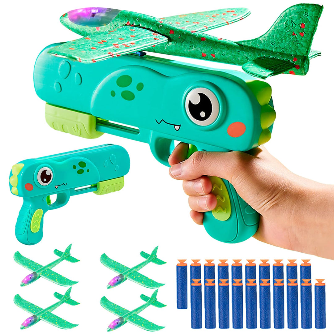 LUKIUP Flugzeug Spielzeug mit 2 Stück Katapult 4 Styroporflieger 20 Darts, Kann Flugzeug oder Pfeile
