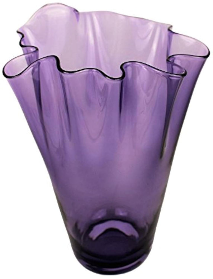 SIGNATURE HOME COLLECTION Glasvase mundgeblasen Dekovase Blumenvase, Glas, Lila Fliederfarben, 21 x