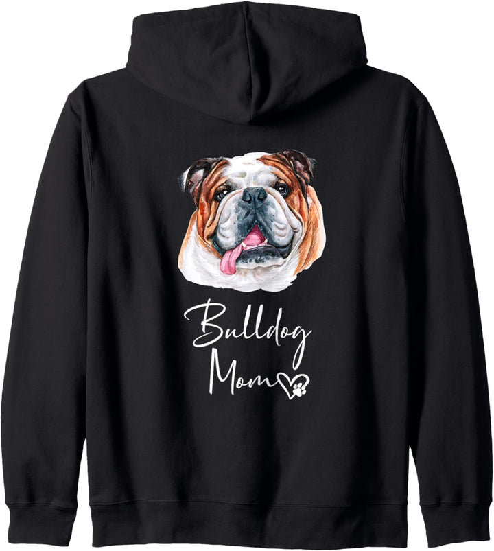BULLDOG Mom Hundemama BULLDOGGE Hund Mama Geschenk Kapuzenjacke