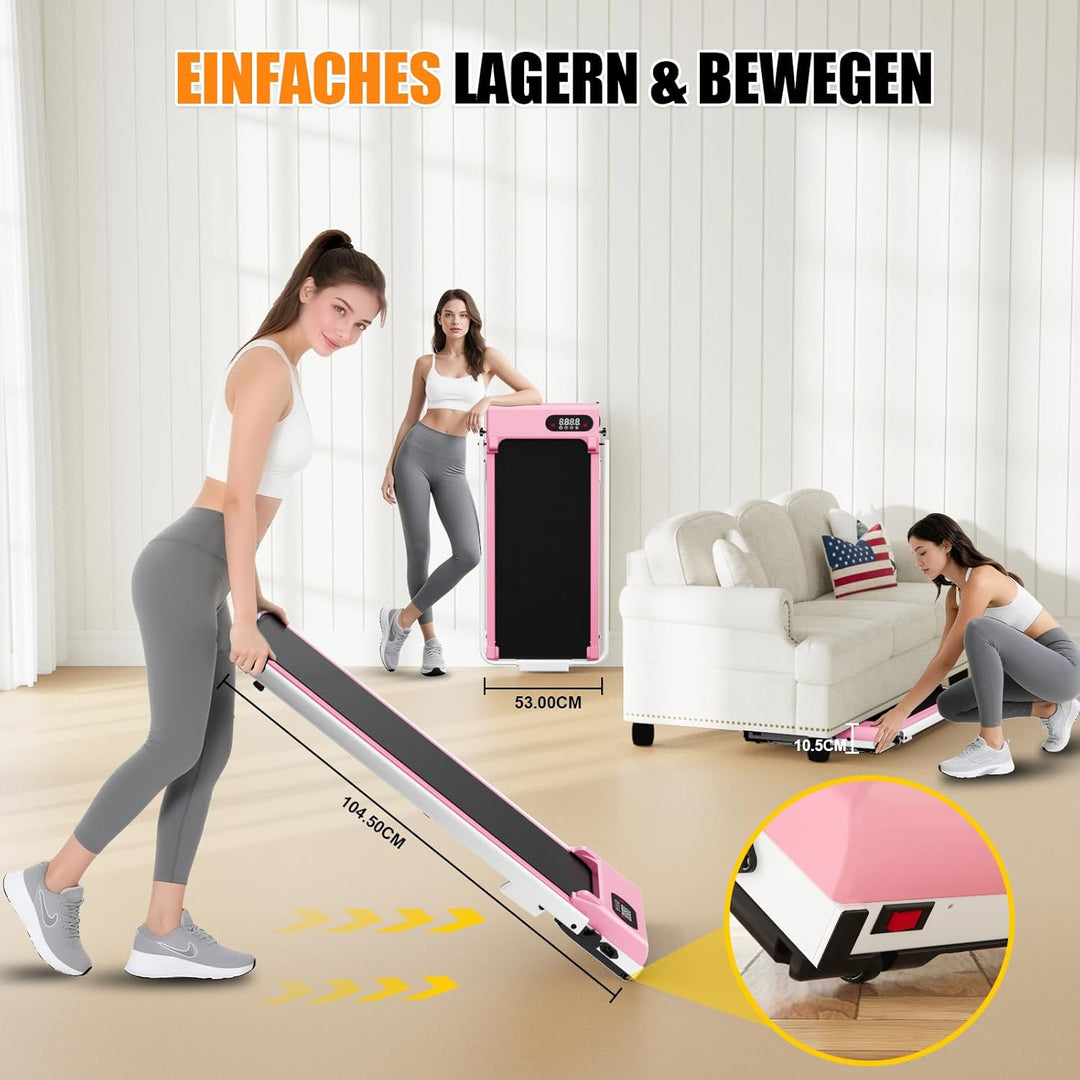 HomeFitnessCode Laufband mit Neigung für Zuhause - Walking Pad Laufpad mit Steigung Walkpad Untertis
