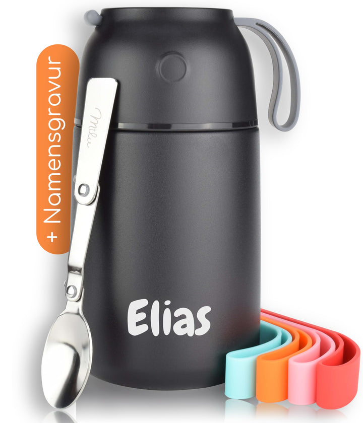 Milu® Thermobehälter mit Gravur 650ml personalisiert - Valentinstagsgeschenk für Frauen & Männer I G