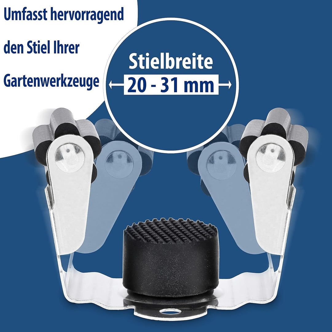 Maila® Gerätehalter (10er Set) - Robuster 304er Edelstahl rostfrei - Besenhalterung Wand mit starker