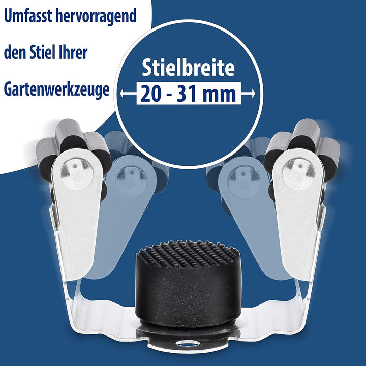Maila® Gerätehalter (10er Set) - Robuster 304er Edelstahl rostfrei - Besenhalterung Wand mit starker