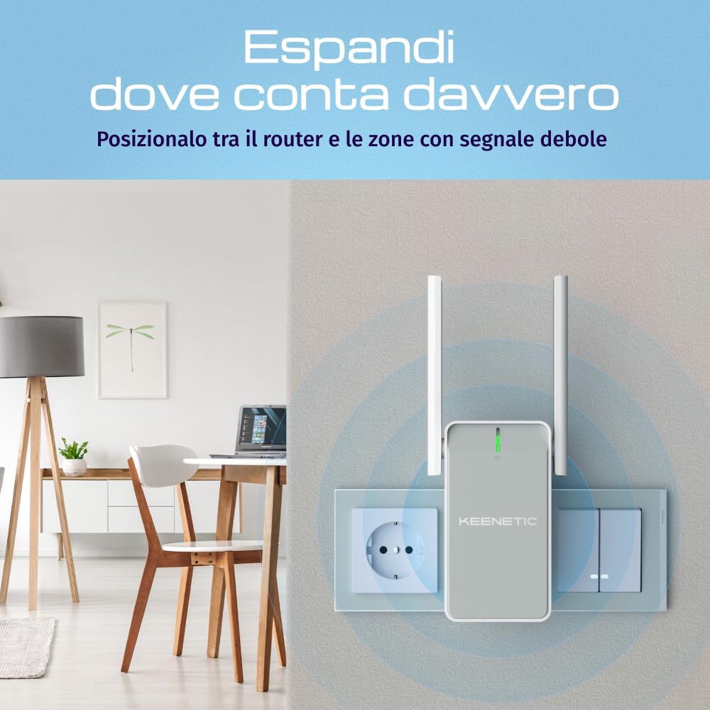 Keenetic Buddy 4 Mesh-fähiger N300-WLAN-Range-Extender mit Fast-Ethernet-Port