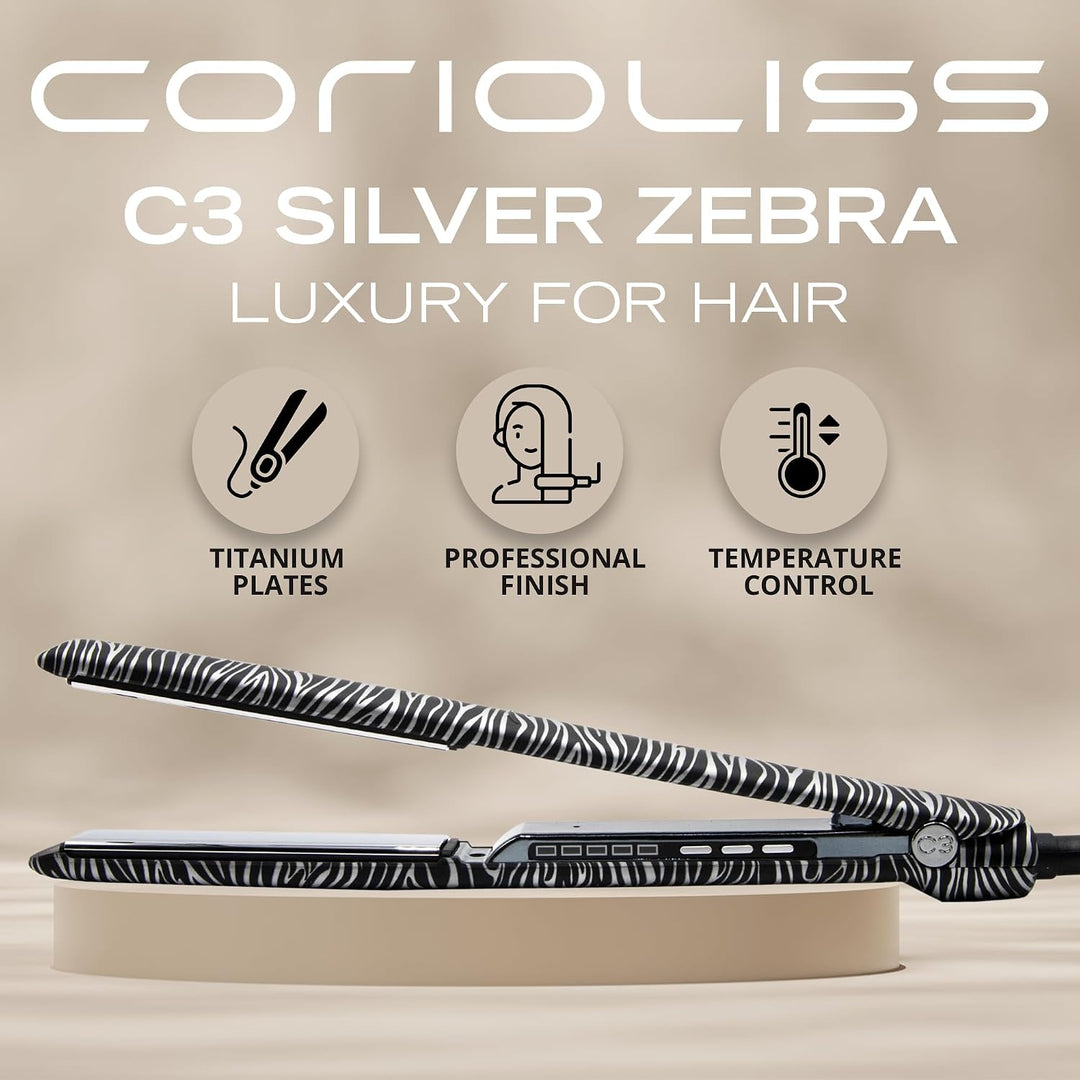 Corioliss C3 | Glätteisen | Extra Lange Titanplatten Anti Frizz | Haarglätter Locken und Glätten | P
