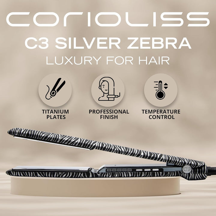 Corioliss C3 | Glätteisen | Extra Lange Titanplatten Anti Frizz | Haarglätter Locken und Glätten | P