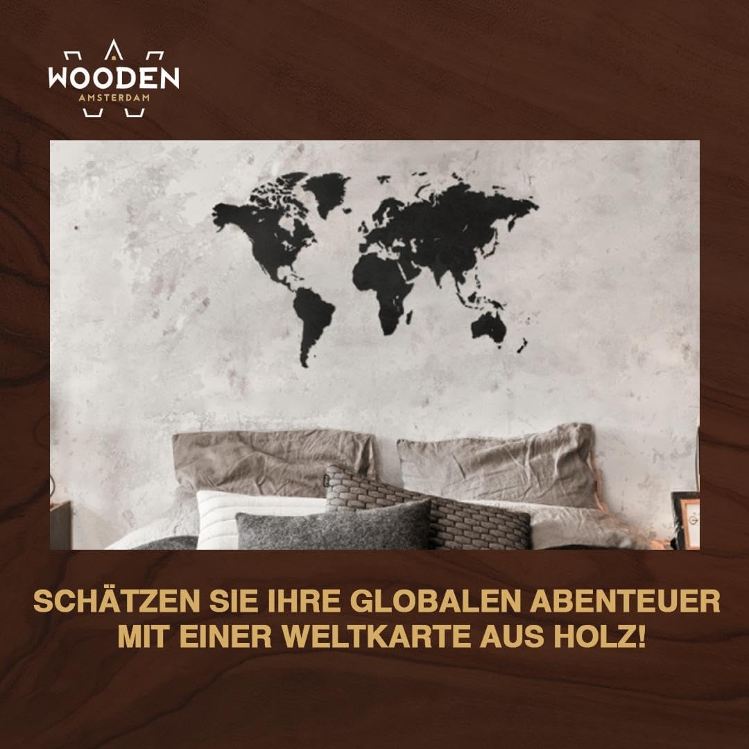 MiMi Innovations Luxuriöse Weltkarte True Puzzle aus Hochwertig Holz - Weltkarte Wand/Wanddekoration