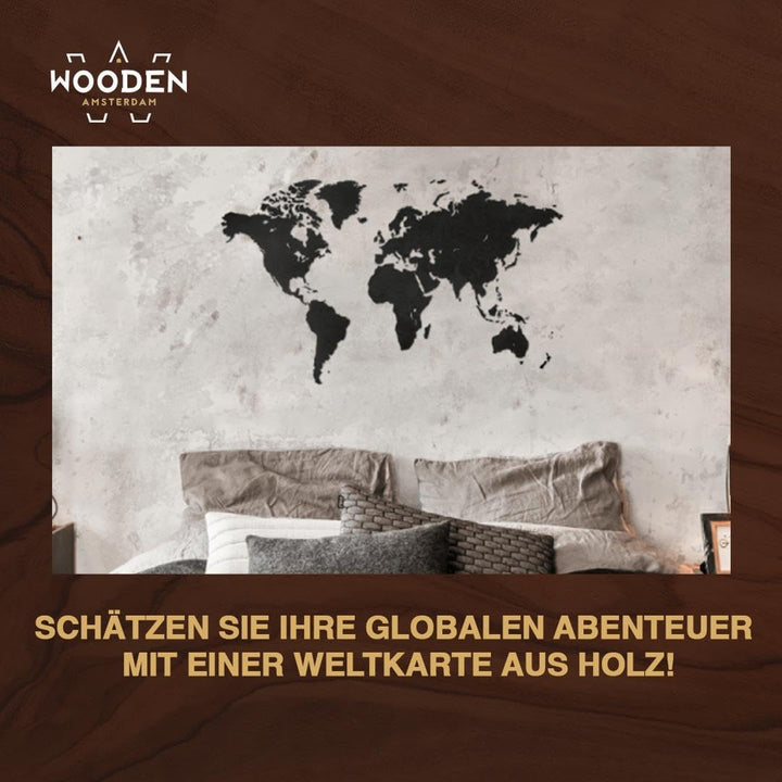 MiMi Innovations Luxuriöse Weltkarte True Puzzle aus Hochwertig Holz - Weltkarte Wand/Wanddekoration
