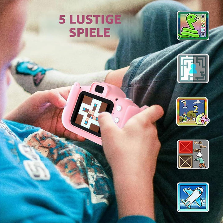 ASTGMI Kinderkamera 2,0 Zoll Kinder Digitalkamera, Minikamera Kinder wiederaufladbar Camcorder Gesch