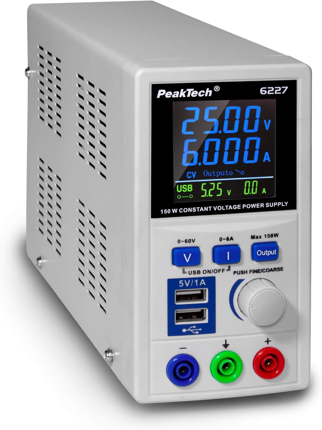 PeakTech 3441 – True RMS Digital Multimeter - CAT III 1000 V, Blau & P 6227 – DC Labor Netzteil 0-60