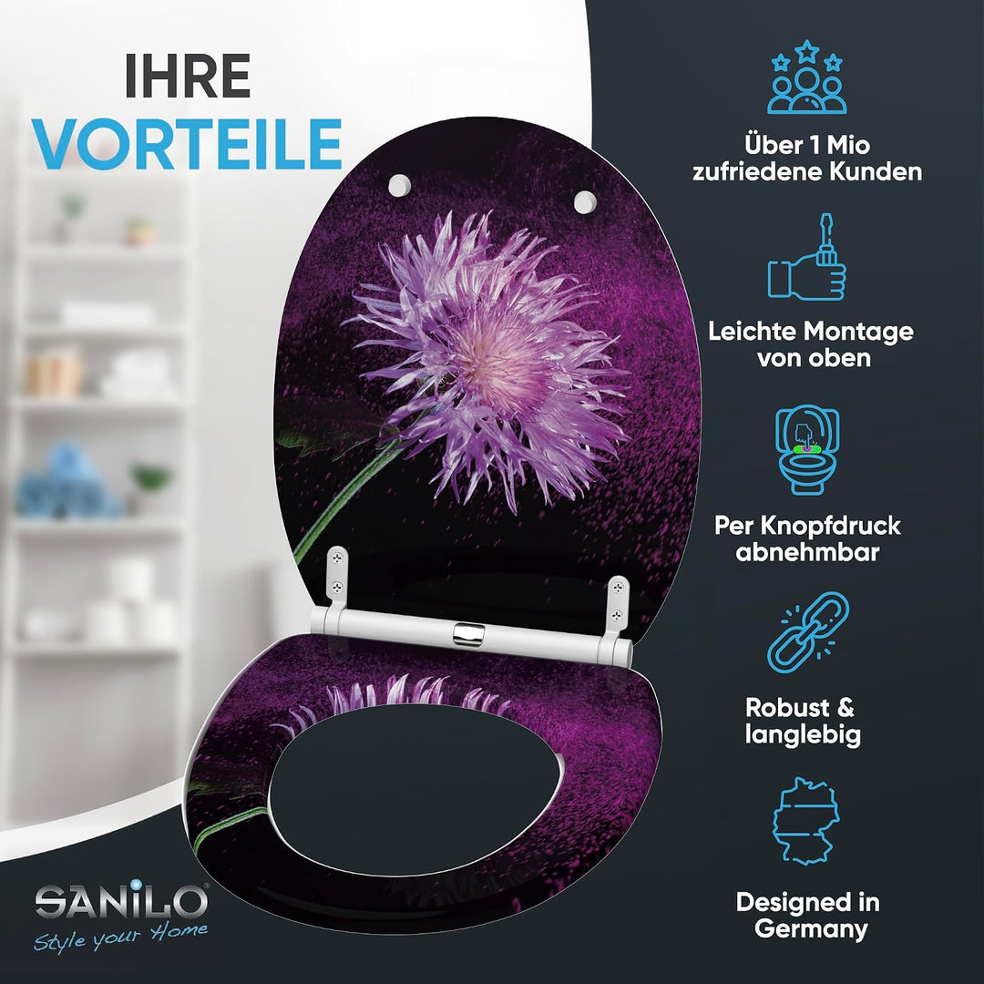 Sanilo WC Sitz mit Absenkautomatik, viele neue Toilettendeckel zur Auswahl, hochwertige Oberfläche,