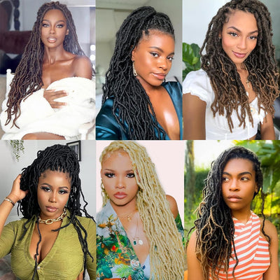 Beyond Beauty 6 Packungen/Lot Nu Faux Locs Häkelhaar, 61 cm, vorgeschlungene Göttin Locs Häkelhaar,