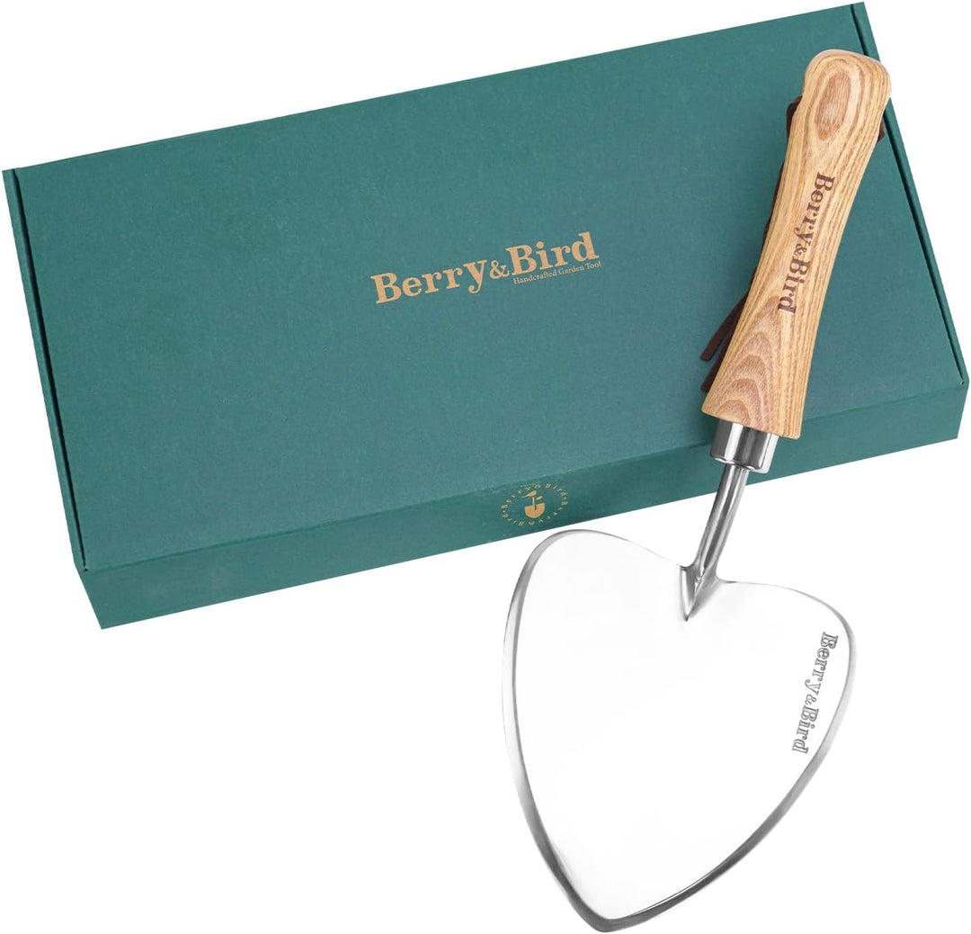 Berry&Bird Staudenkelle, Übergrosse Garten-Blumenkelle mit scharfer Klinge, Holz-Handschaufel, Pflan