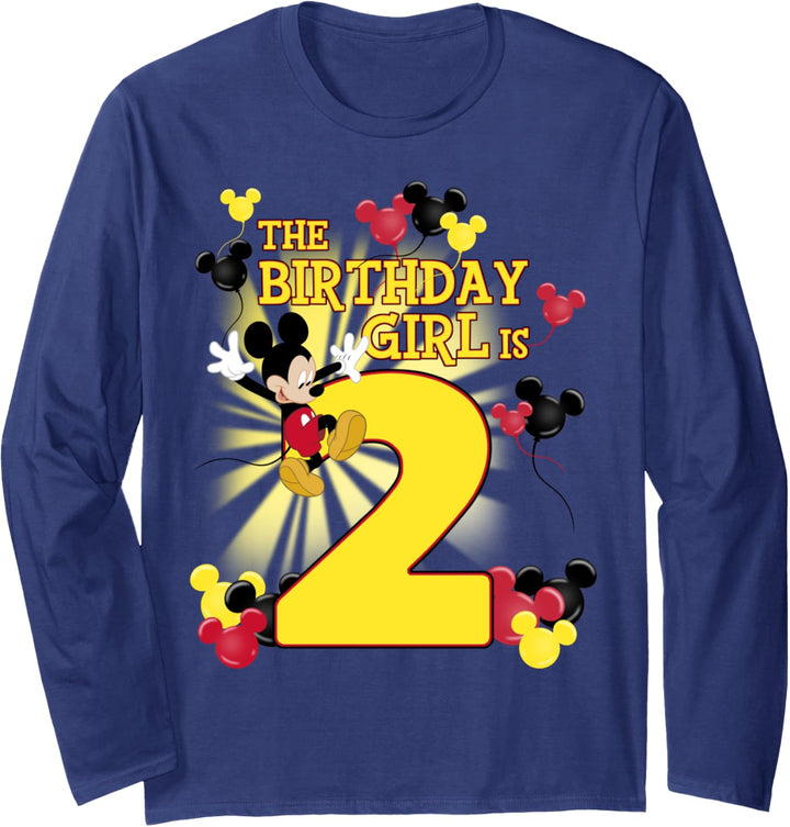 Disney Mickey & Friends 2 Year Old Birthday Girl Langarmshirt