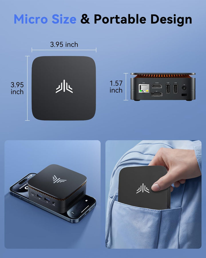 NiPoGi Mini PC Ιntel 12. Gen Alder Lake-N N100(Bis zu 3.4GHz) 16GB DDR4/512GB M.2 SSD,Mini Desktop P
