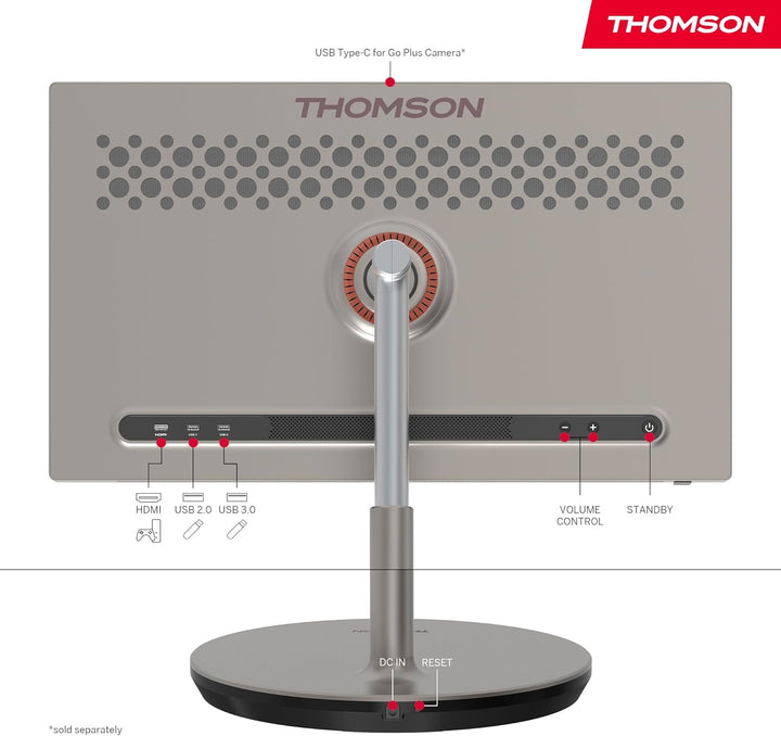 Thomson 32 Zoll (80 cm) Go Plus, 4K UHD (3840 x 2160), Tragbarer Android Fernseher, Sprachsteuerung,